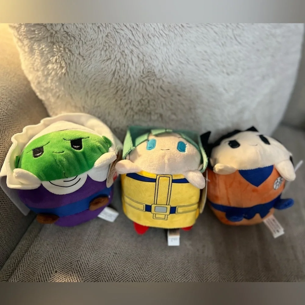 ✨ NEW! DragonBall Z Mochibi Plush Toys - Set Of 3 - Goku, Piccolo & Bulma
